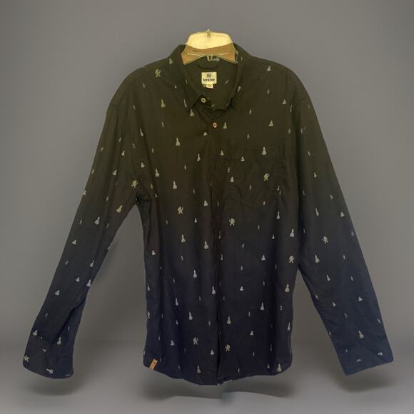 Tentree Men’s L Hemp Sasquatch Long Sleeve Shirt Classic Button Down Collar EUC - Picture 2 of 15